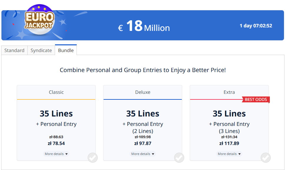EuroJackpot Lotto Combo Play